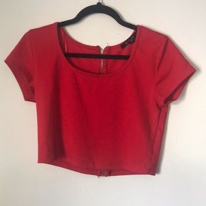 🖤3/15 Red Tee Crop Top